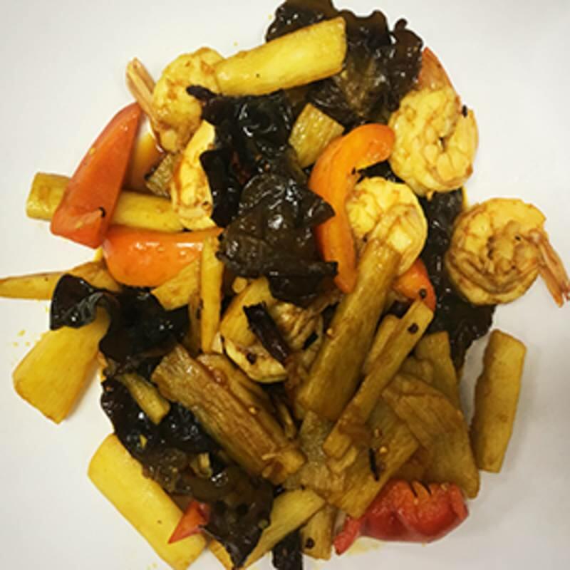 Sautegg Drop Shrimp Spicy Garlic Sauce